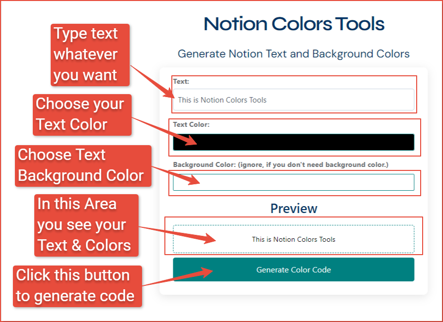 Notion Colors | Generate Custom Text & BG Colors